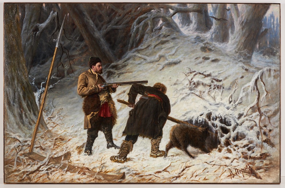 Василий Перов - "Охота на медведя зимой"
